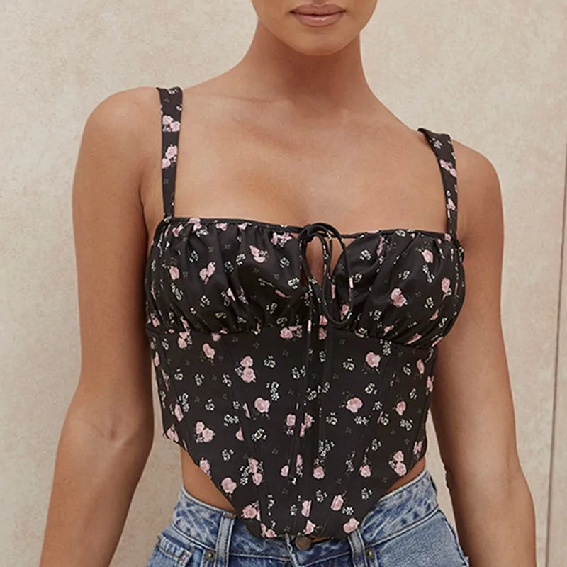 Floral Corset Crop Top