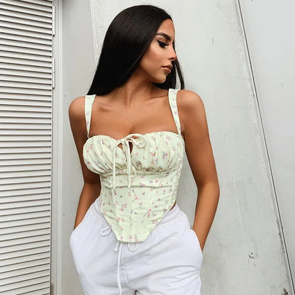 Floral Corset Crop Top