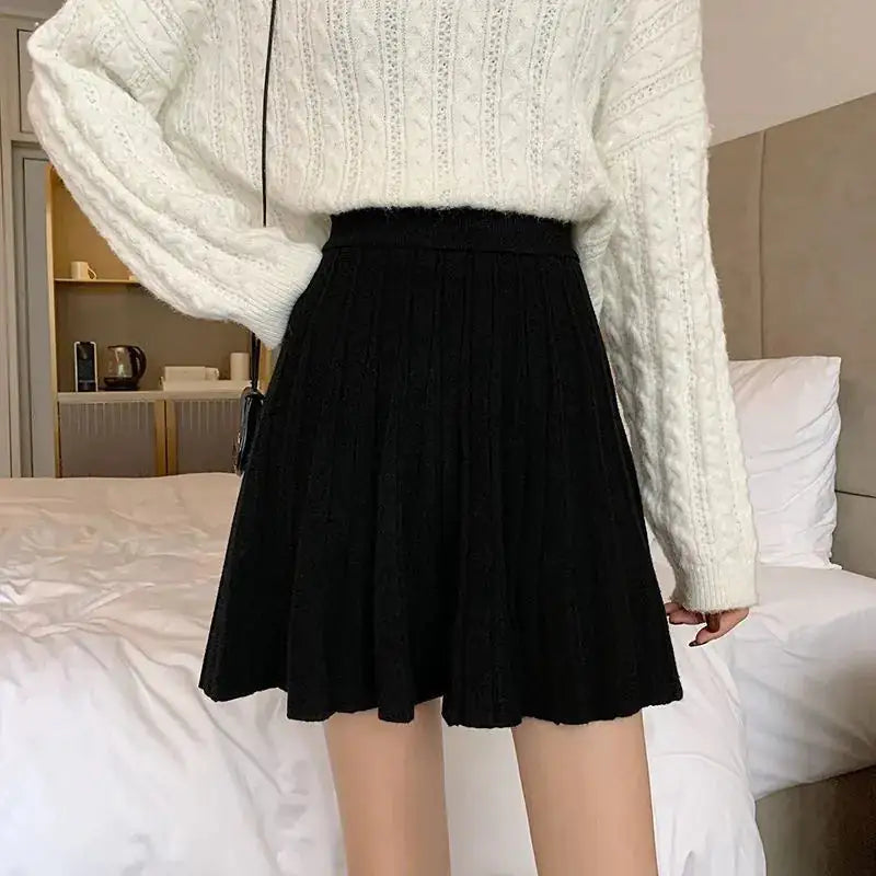 High Waist Knitted Skirt