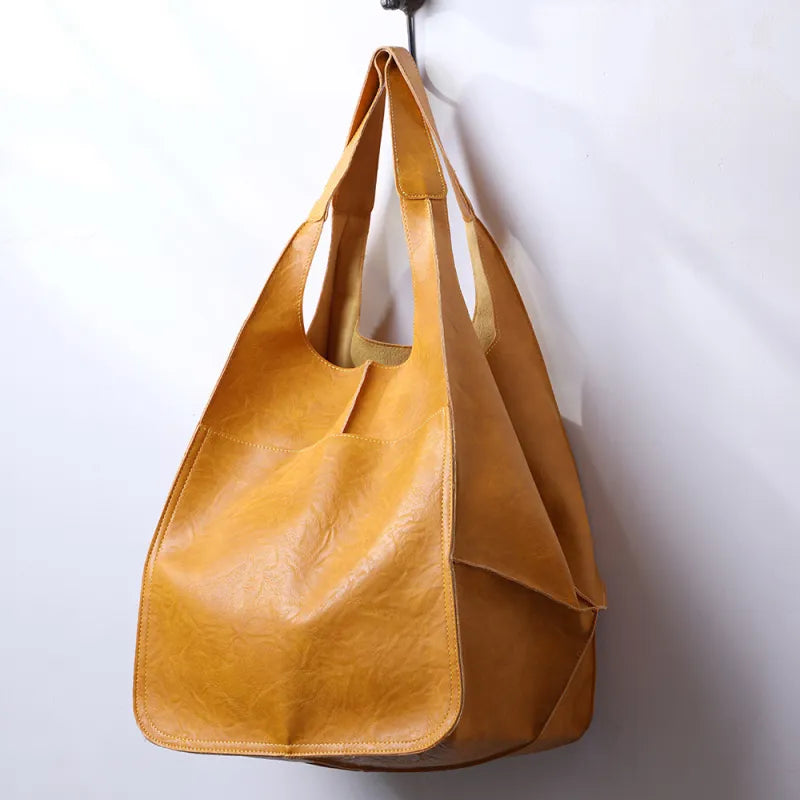 Soft Leather Large Shoulder Tote Bag