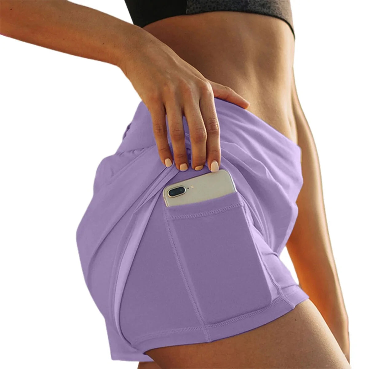 High Waist Double Layer Running Shorts