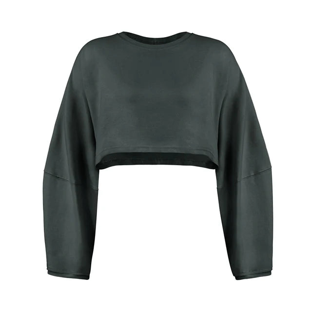 Sporty Crop Top: Long Sleeve Fitness Apparel