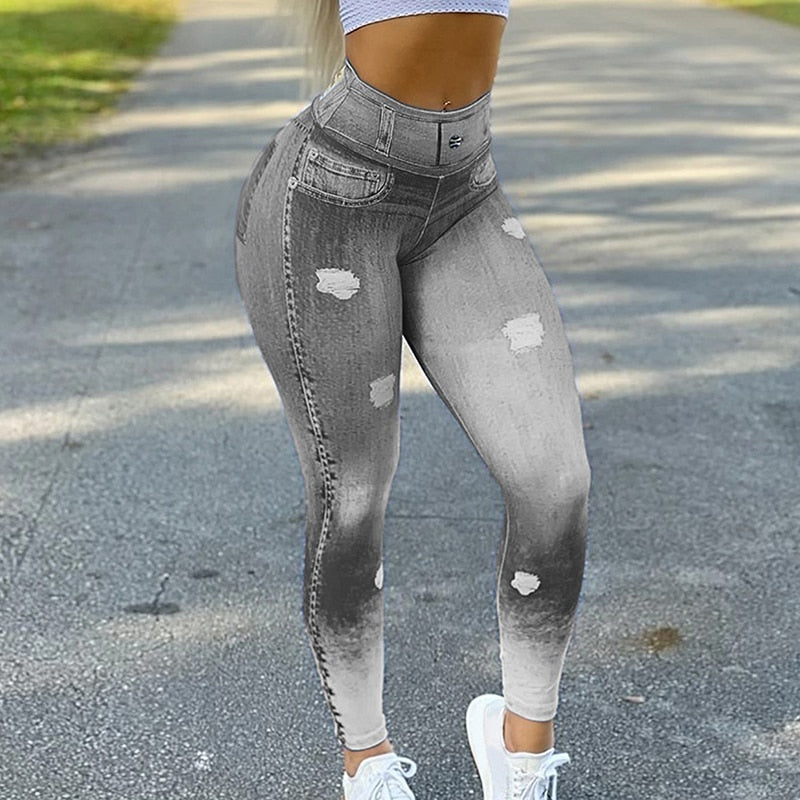 Faux Denim Leggings