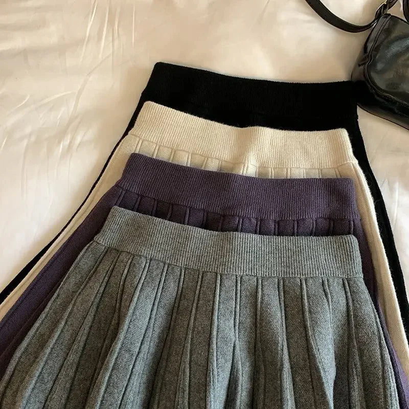 High Waist Knitted Skirt