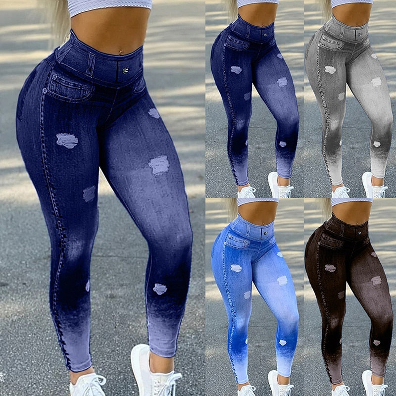 Faux Denim Leggings