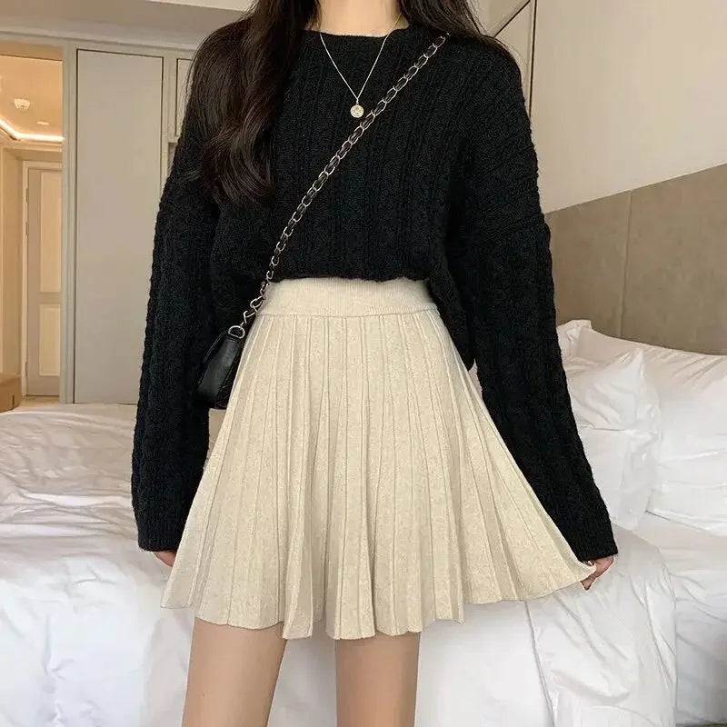 High Waist Knitted Skirt